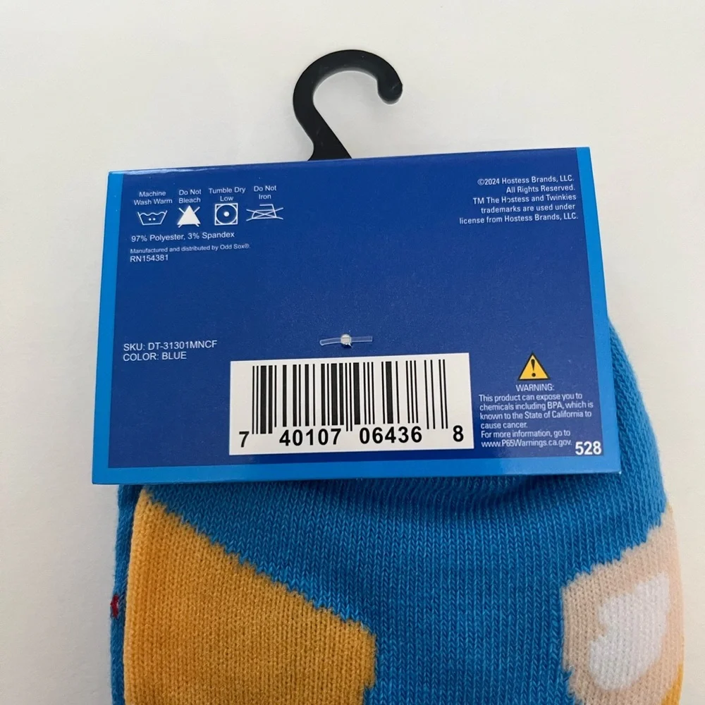 Hostess Twinkies Socks Fits Men’s Shoe Size 6-12